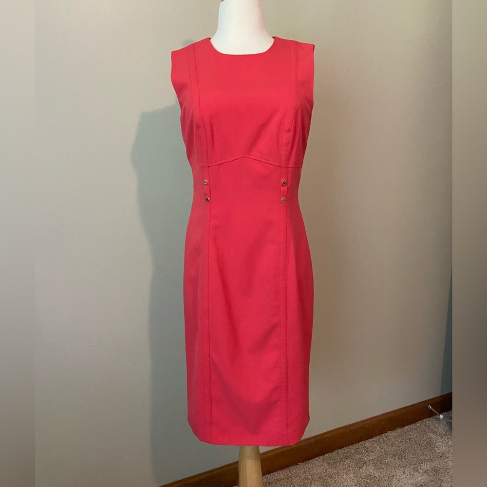 warm watermelon color calvin klein dress never worn with tags